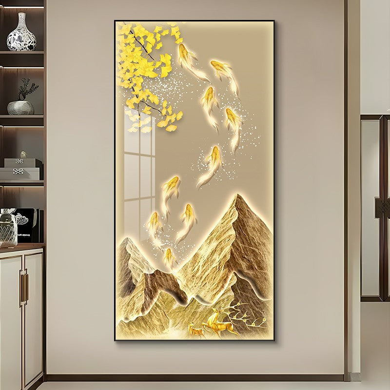 LED Illuminated Koi Fish Canvas Art Homeandso
