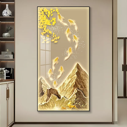 LED Illuminated Koi Fish Canvas Art Homeandso