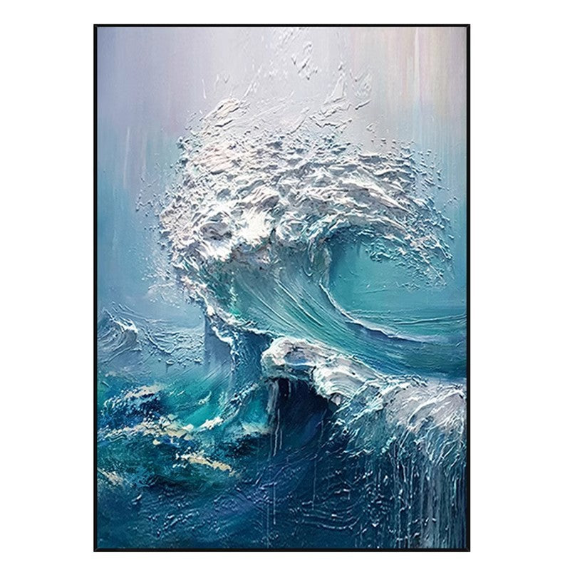 3D Textured Ocean Wave Canvas Art Homeandso