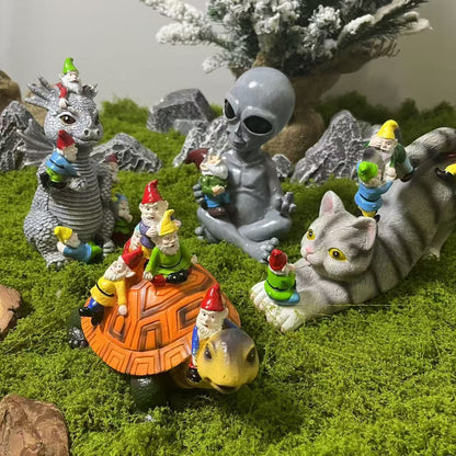 Garden Gnome Turtle Figurine Homeandso