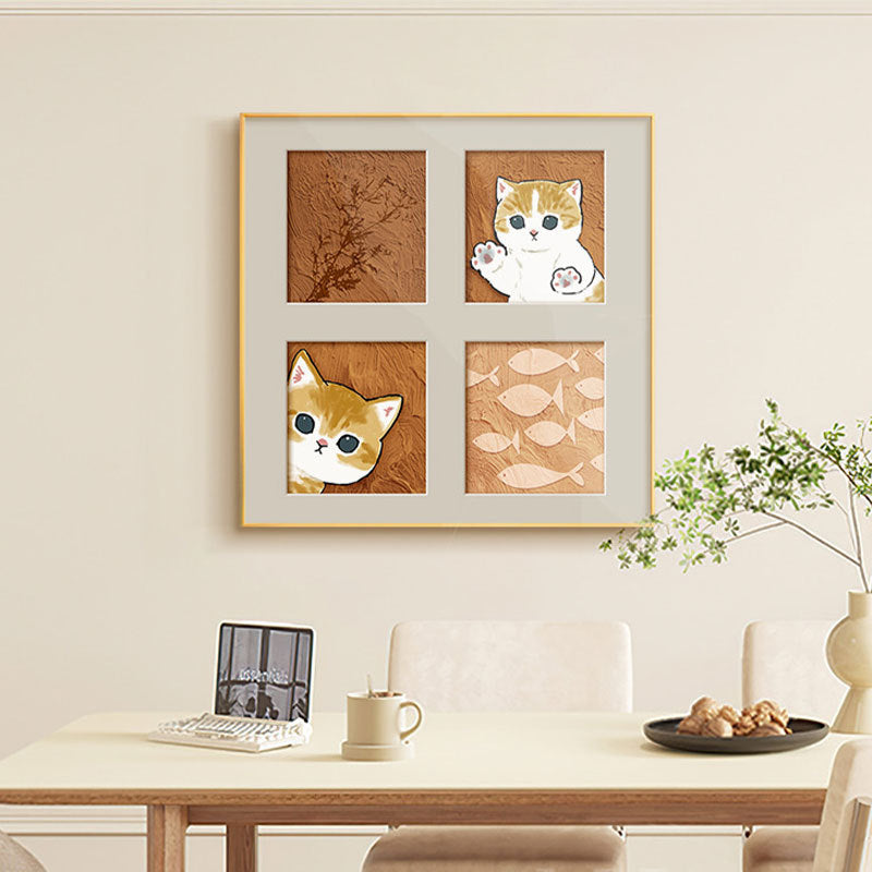 Decorative Framed Cat Artwork Homeandso