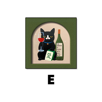 Whimsical Cat-Themed Framed Art Print Homeandso