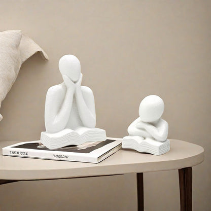 Contemporary Reading Figurine Homeandso