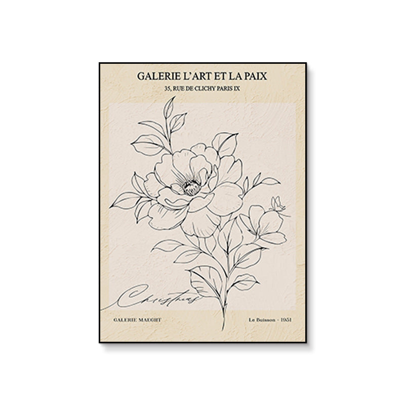 Elegant Floral Line Drawing Art Print Homeandso