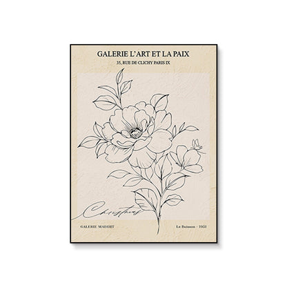 Elegant Floral Line Drawing Art Print Homeandso