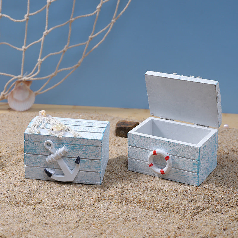 Nautical-Inspired Decorative Wooden Treasure Box Homeandso