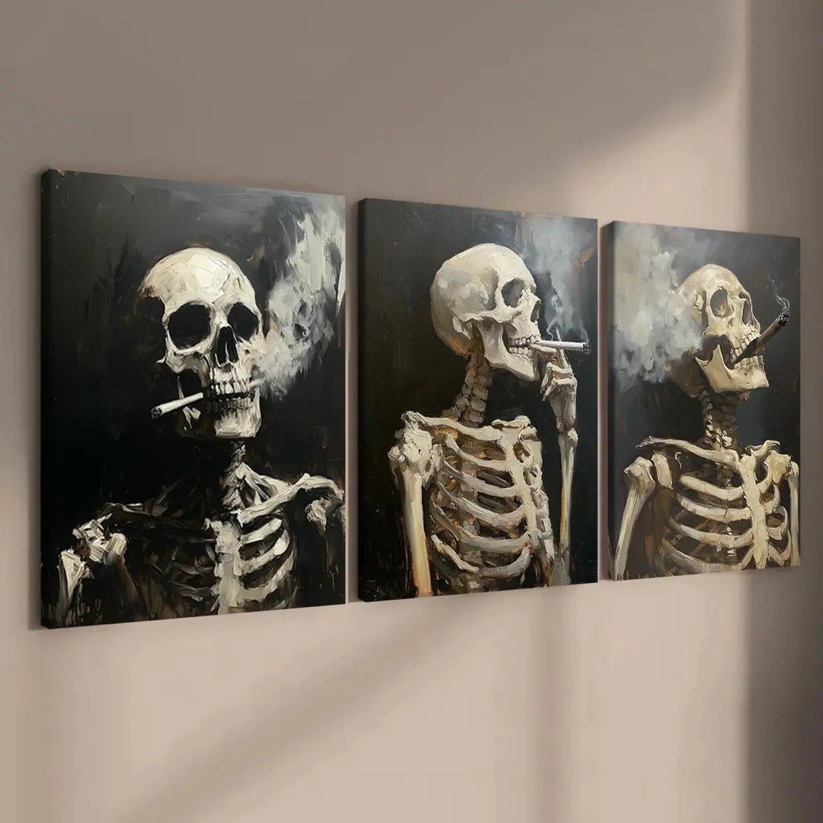 Artistic Skeleton Illustration Canvas Print Homeandso