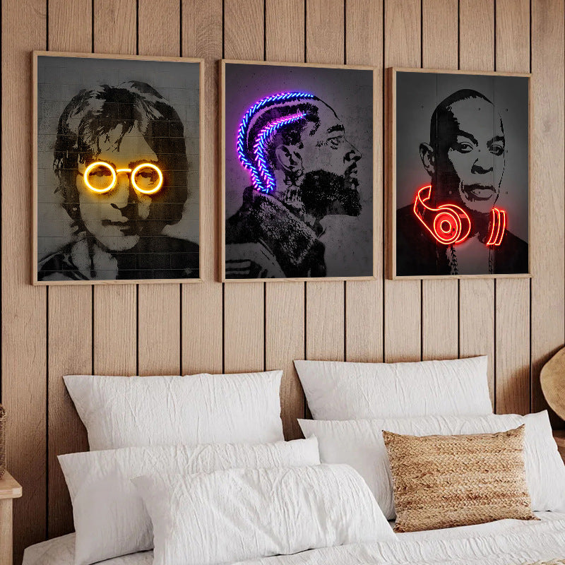 Neon Illumination Street Art Print Homeandso
