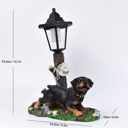 Outdoor Garden Solar Lantern with Stork Figurine Homeandso