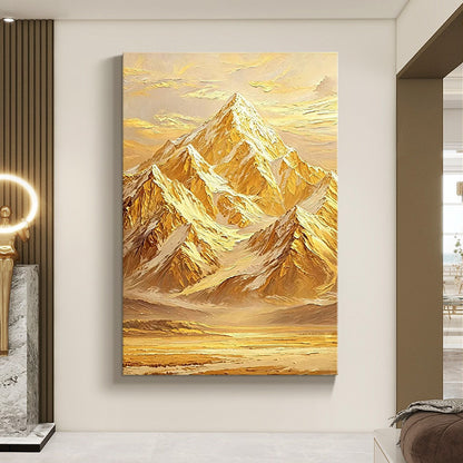 Textured Golden Mountain Landscape Canvas Art Homeandso