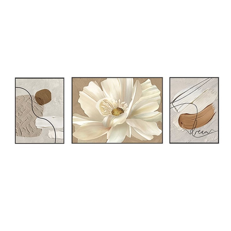 Elegant Framed Abstract Floral Art Set Homeandso