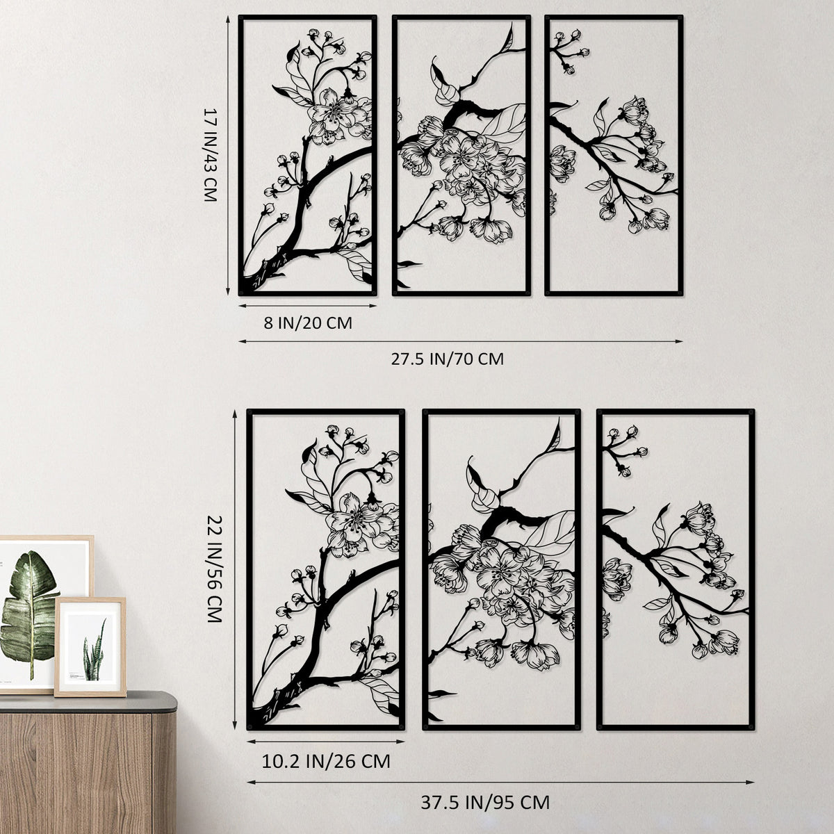 Floral-Inspired Acrylic Wall Art Set Homeandso