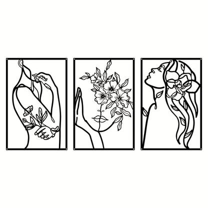 Floral Silhouette Wall Art Set Homeandso