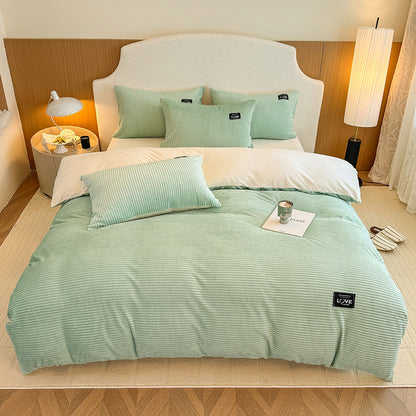 Luxurious Textured Velvet Comforter Set Homeandso