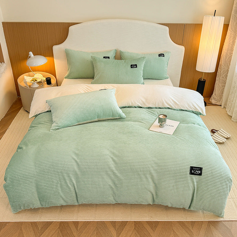 Plush Ribbed Comforter Set