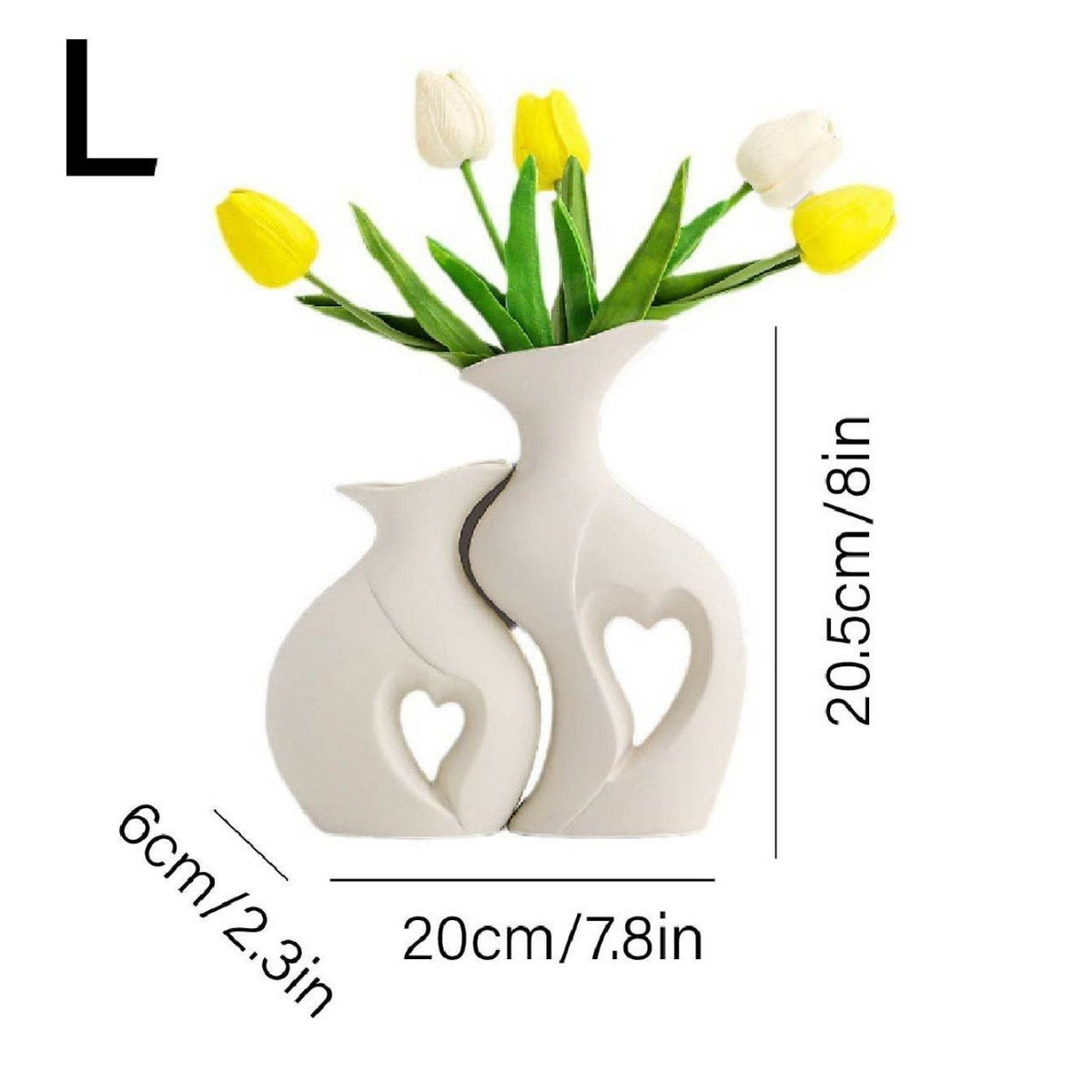 Elegant Heart-Shaped Ceramic Flower Vase Homeandso