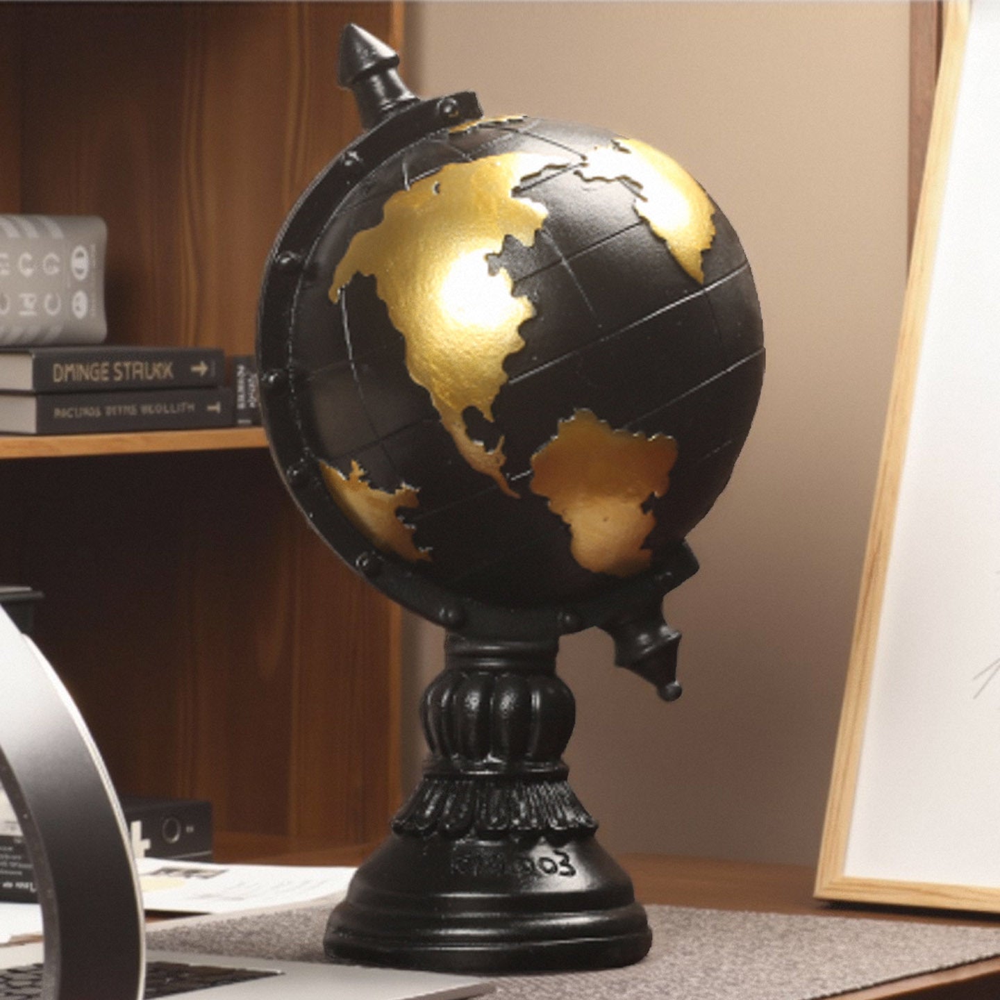 Home Decor Antique Black Globe Homeandso