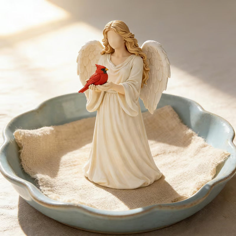 Angel Figurine with Cardinal Homeandso