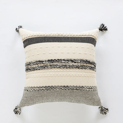 Textured Woven Fringe Pillow