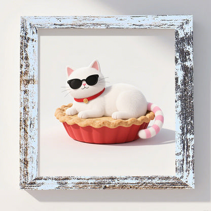 Playful Cat Illustration Frame