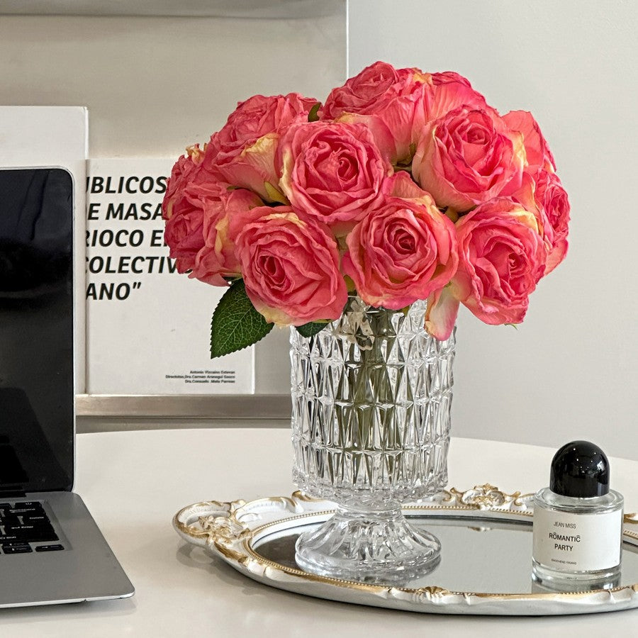 Faux Floral Rose Bouquet Arrangement