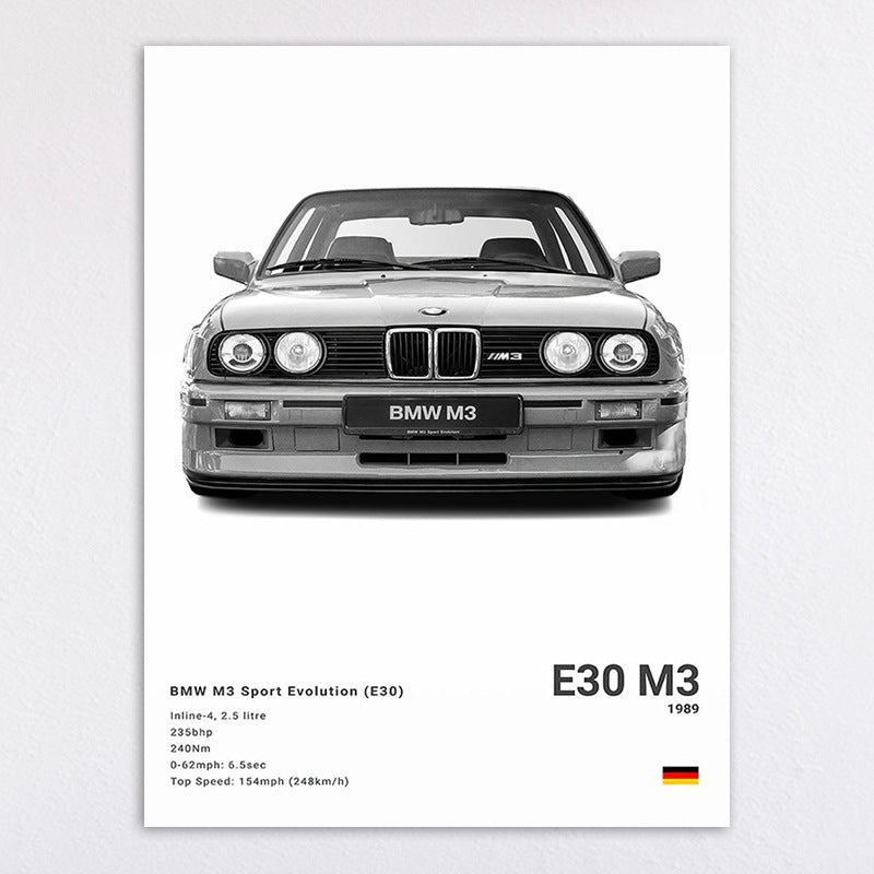 Vintage-Inspired Ford Mustang GT500 Art Print Homeandso