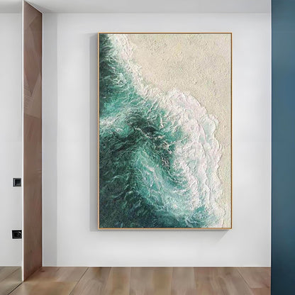 Coastal Waves Textured Canvas Art Homeandso