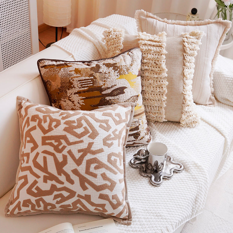 Artistic Landscape Patterned Throw Pillow