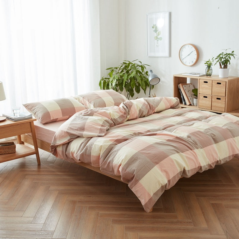 Decorative Cozy Checked Duvet Set Homeandso
