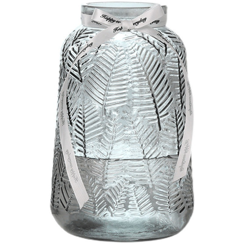 Textured Glass Storage Jar