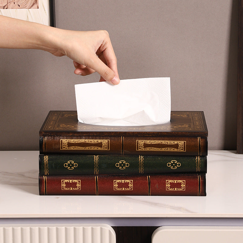 Vintage Book-Style Tissue Box Homeandso