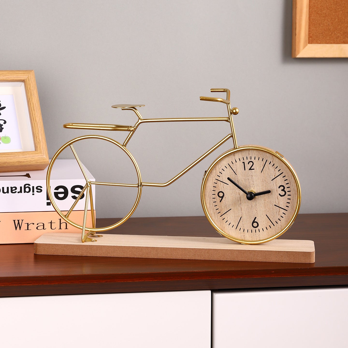 Bicycle-Themed Decorative Analog Clock Homeandso