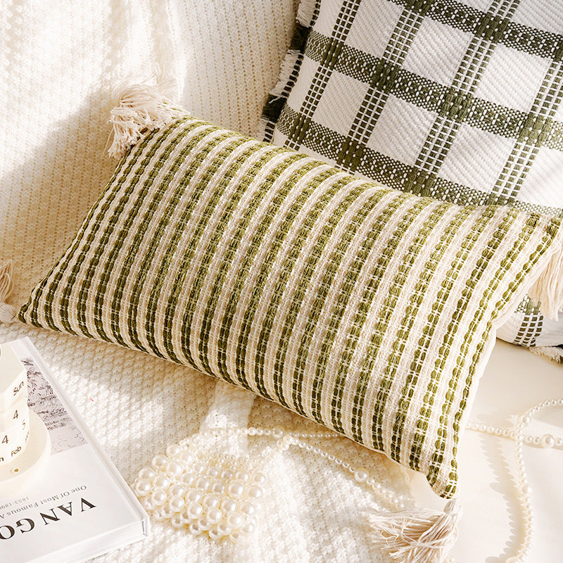 Decorative Throw Pillow with Tassel Accents for Home Decor