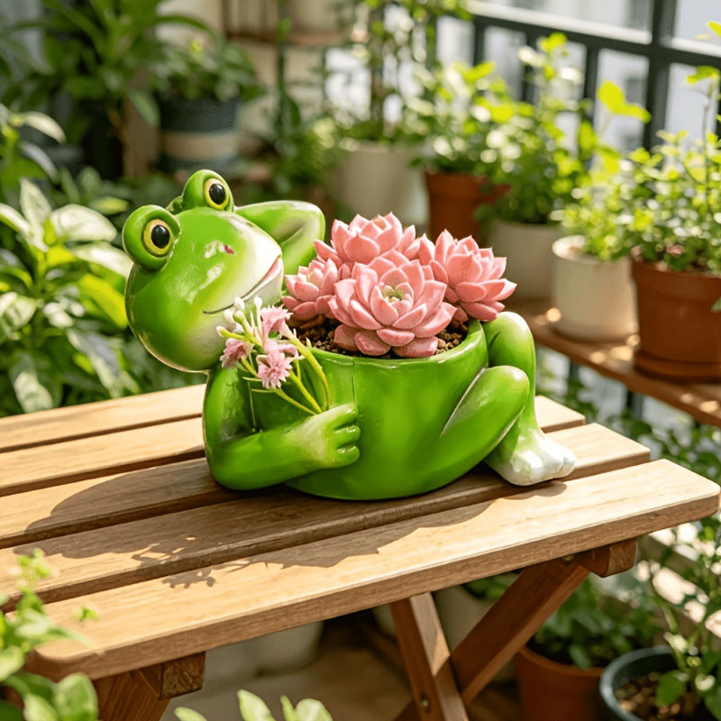 Frog-Shaped Decorative Planter Homeandso