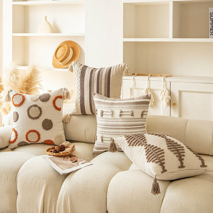 Textured Bohemian Throw Pillow