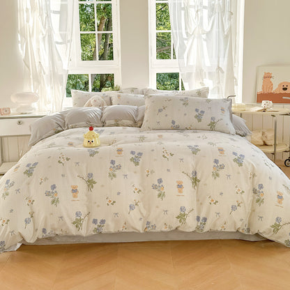Playful Cartoon Animal-Themed Bedding Set Homeandso