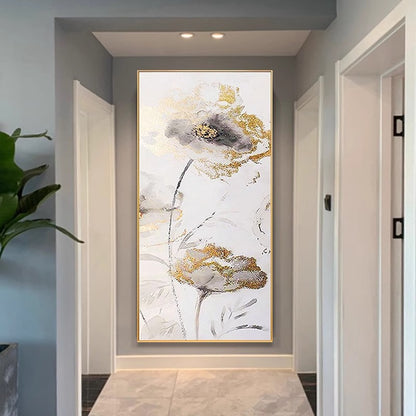 Elegant Floral Embossed Canvas Artwork Homeandso