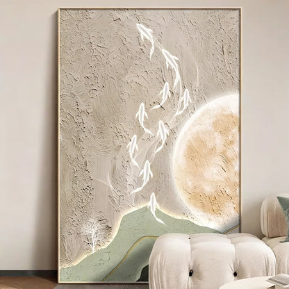 3D Koi Fish Relief Wall Art Homeandso