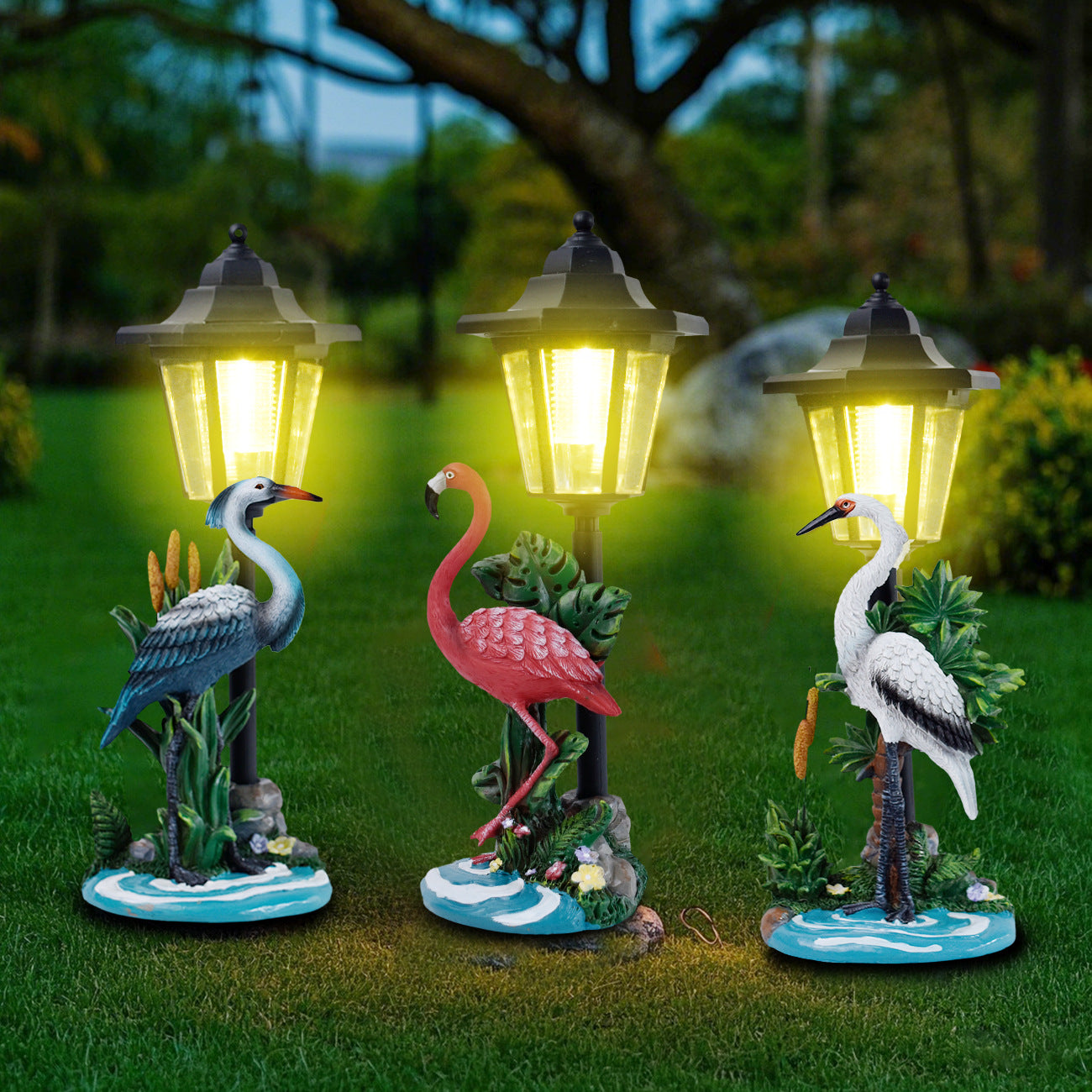 Decorative Crane Solar Lantern Homeandso