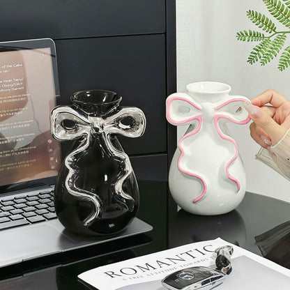 Decorative Bow-Shaped Art Vase Homeandso