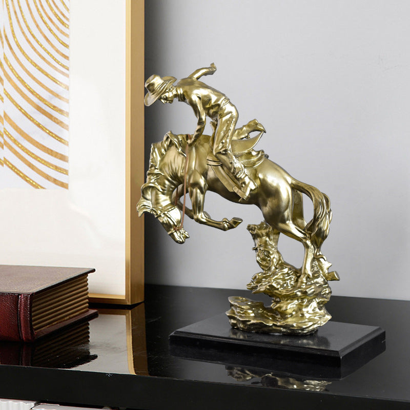 Decorative Horse Riding Sculpture Homeandso