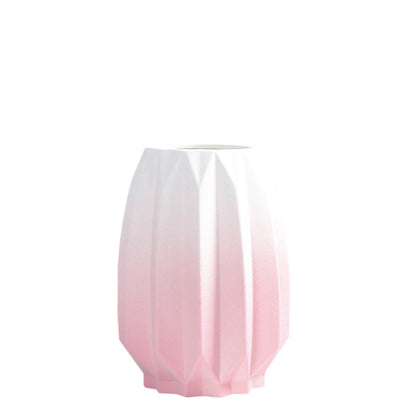 Textured Geometric Ceramic Flower Vase