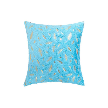 Textured Feather Print Throw Pillow