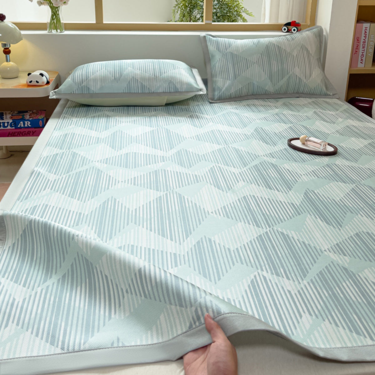 Geometric Print Soft Cotton Bedspread Homeandso
