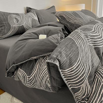 Decorative Luxurious Leaf Pattern Duvet Cover Set Homeandso