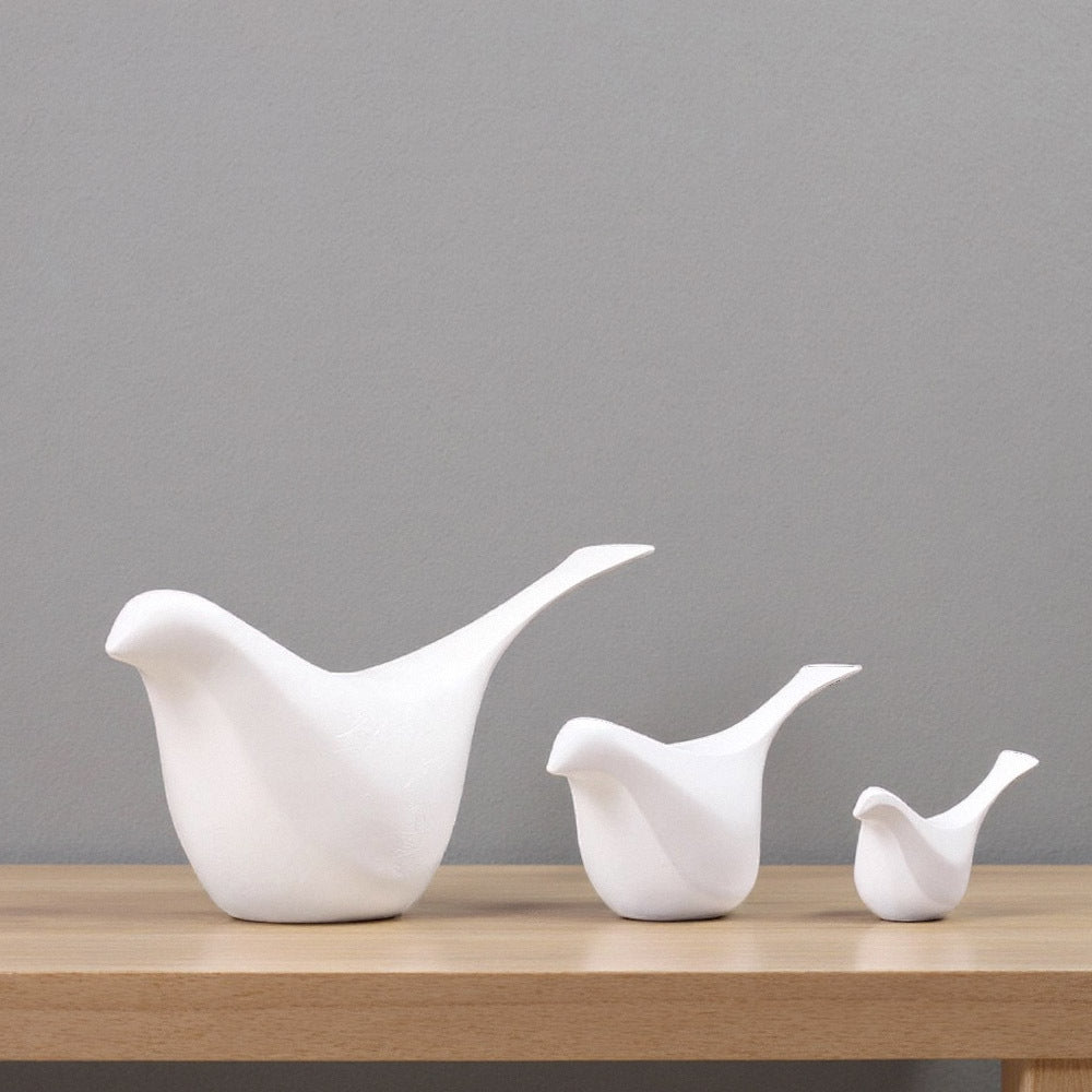 Decorative Ceramic Bird Figurine Set Homeandso