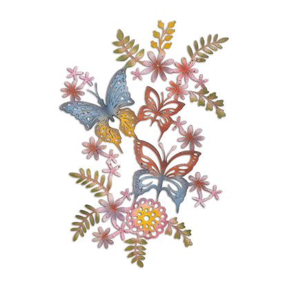 Metal Butterfly and Floral Wall Art Homeandso