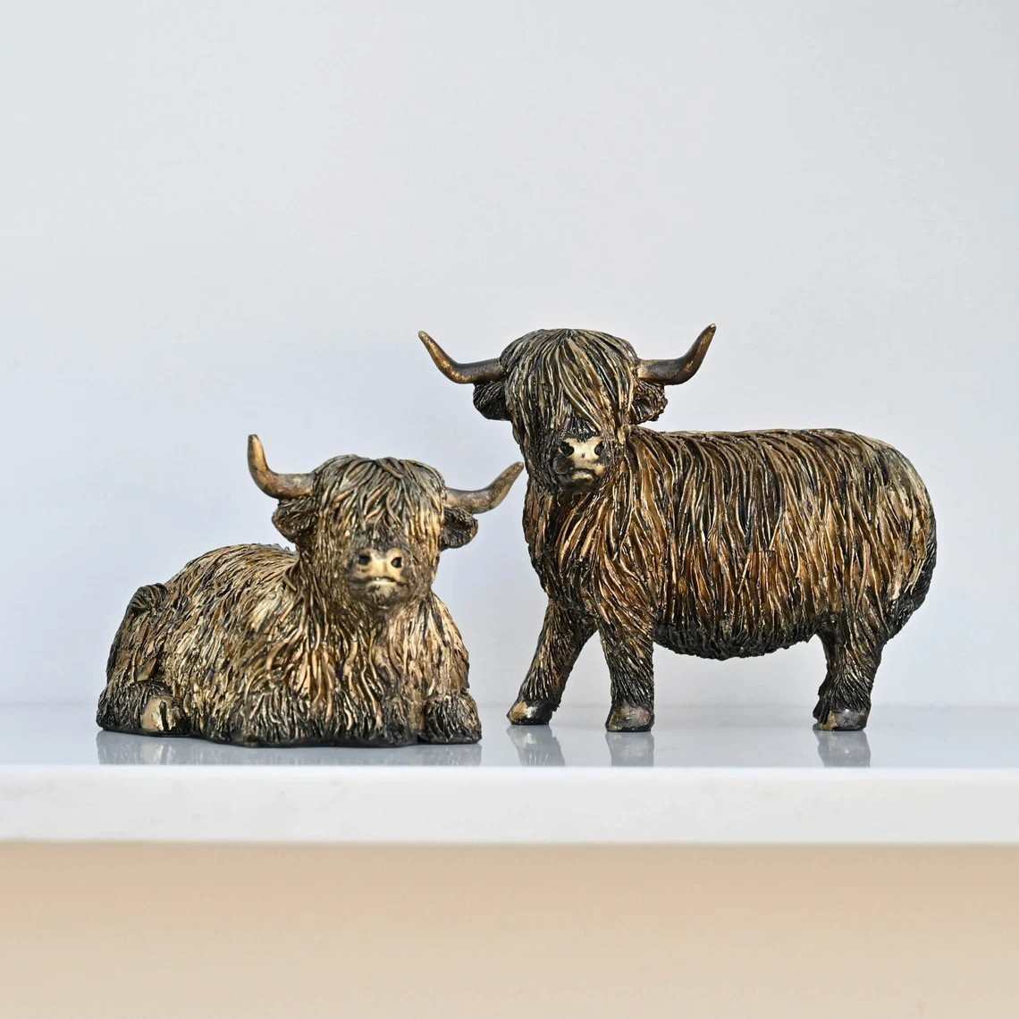 Decorative Highland Cow Figurine Homeandso