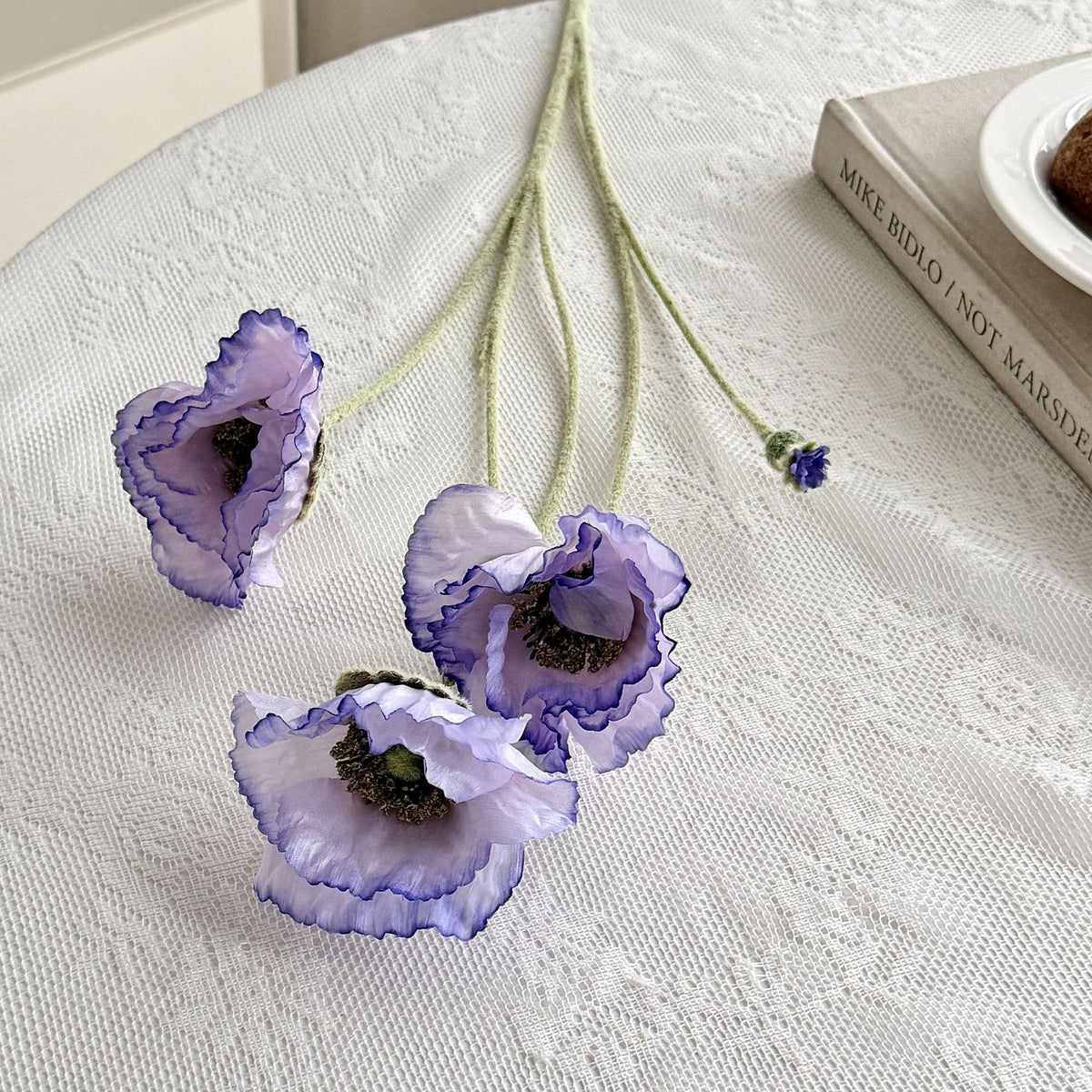 Realistic Poppy Floral Bouquet for Home Decor