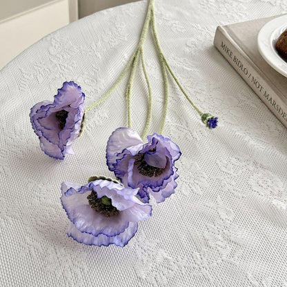 Realistic Poppy Floral Bouquet for Home Decor